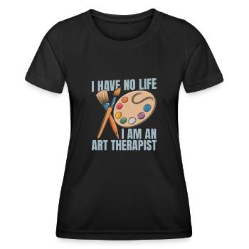 Art-thérapeute - T-shirt sport Femme - noir - Devant - AI Model Female 172 light (172cm)