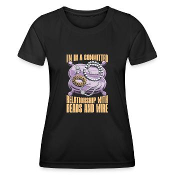 Fabrication de bijoux - T-shirt sport Femme - noir - Devant - AI Model Female 172 light (172cm)