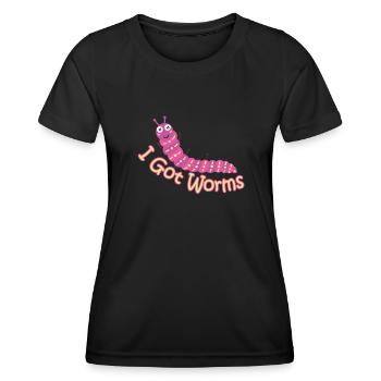 Wurmfarmer Wurmkompost Niedliche Männer Frauen - Frauen Funktions-T-Shirt - Schwarz - Vorne - AI Model Female 172 light (172cm)