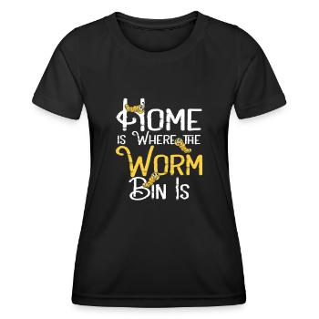 Wurmfarmer Wurmkompost Niedliche Männer Frauen - Frauen Funktions-T-Shirt - Schwarz - Vorne - AI Model Female 172 light (172cm)