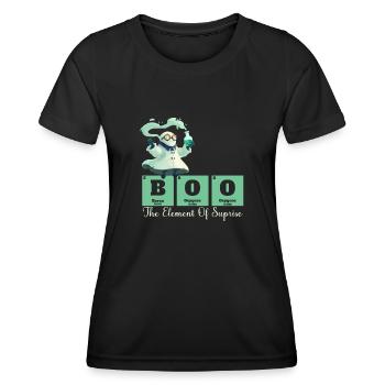 Boo The Element of Surprise Chemistry Ghosts - Women's Functional T-Shirt - black - Front - AI Model Female 172 light (172cm)