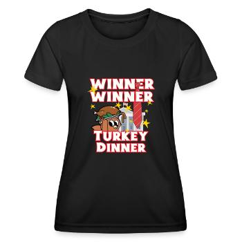 Frohes Trumpsgiving dinner - Frauen Funktions-T-Shirt - Schwarz - Vorne - AI Model Female 172 light (172cm)