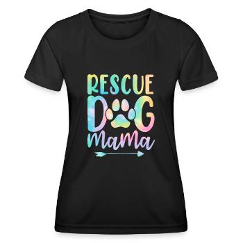 Rettungshund Mama Pflegehund Mama Tie Dye Tier - Frauen Funktions-T-Shirt - Schwarz - Vorne - AI Model Female 172 light (172cm)
