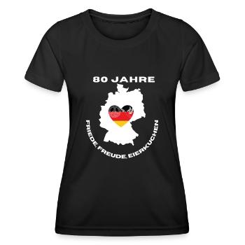 Paix en Allemagne - T-shirt sport Femme - noir - Devant - AI Model Female 172 light (172cm)