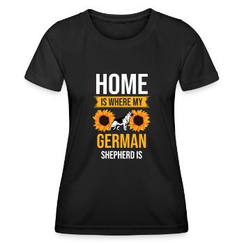 La maison est là où mon berger allemand est amoureux des chiens GSD - T-shirt sport Femme - noir - Devant - AI Model Female 172 light (172cm)
