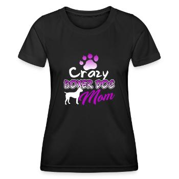 Crazy Boxer Dog Mom - Women's Functional T-Shirt - black - Front - AI Model Female 172 light (172cm)