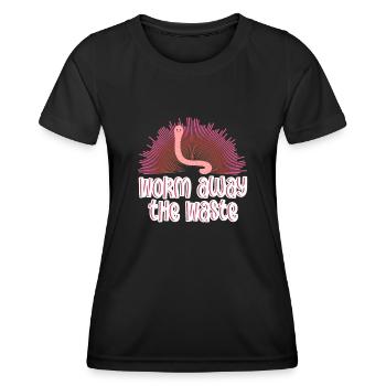 Wurmfarmer Wurmkompost Niedliche Männer Frauen - Frauen Funktions-T-Shirt - Schwarz - Vorne - AI Model Female 172 light (172cm)
