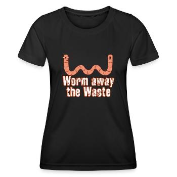 Wurmfarmer Wurmkompost Niedliche Männer Frauen - Frauen Funktions-T-Shirt - Schwarz - Vorne - AI Model Female 172 light (172cm)