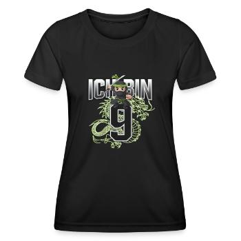 Ich Bin 9 Ninja Geburtstagsshirt - Frauen Funktions-T-Shirt - Schwarz - Vorne - AI Model Female 172 light (172cm)