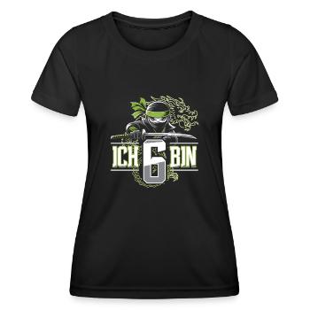 Ich Bin 6 Ninja Geburtstagsshirt - Frauen Funktions-T-Shirt - Schwarz - Vorne - AI Model Female 172 light (172cm)