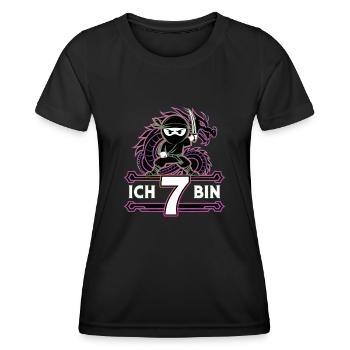 Ich Bin 7 Ninja Geburtstagsshirt - Frauen Funktions-T-Shirt - Schwarz - Vorne - AI Model Female 172 light (172cm)