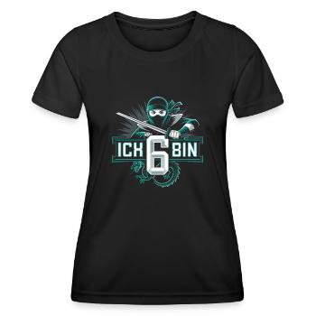 Ich Bin 6 Ninja Geburtstagsshirt - Frauen Funktions-T-Shirt - Schwarz - Vorne - AI Model Female 172 light (172cm)