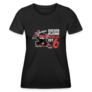 This Little Ninja Is 6 Birthday Shirt - Women's Functional T-Shirt - black - Front - AI Model Female 172 light (172cm)