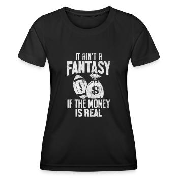Ce n’est pas un fantasme si l’argent est réel FFL - T-shirt sport Femme - noir - Devant - AI Model Female 172 light (172cm)