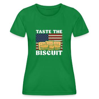 Schmecke den Keks Schmecke die Güte - Frauen Funktions-T-Shirt - Kelly Green - Vorne - AI Model Female 172 dark (172cm)