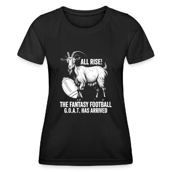 All Rise The Fantasy Football GOAT FFL Champion - T-shirt sport Femme - noir - Devant - AI Model Female 172 light (172cm)