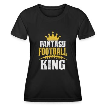 Fantasy Football King Commissaire Draft Kickers - T-shirt sport Femme - noir - Devant - AI Model Female 172 light (172cm)