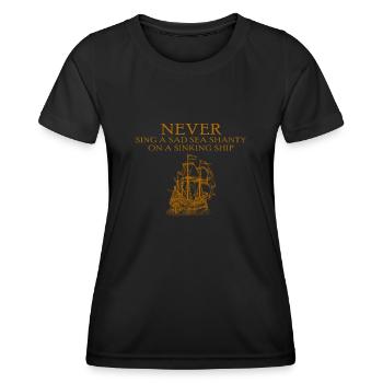 Sailor Meme Pirate Ship Ocean Sailing - Women's Functional T-Shirt - black - Front - AI Model Female 172 light (172cm)
