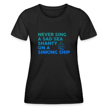 Matrose Meme Piratenschiff Ozean Segeln - Frauen Funktions-T-Shirt - Schwarz - Vorne - AI Model Female 172 light (172cm)