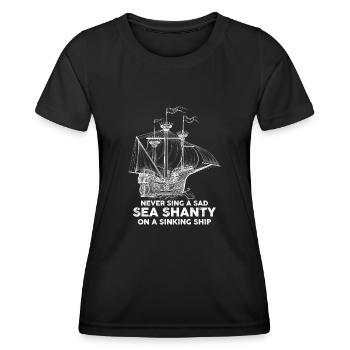 Sailor Meme Pirate Ship Ocean Sailing - Women's Functional T-Shirt - black - Front - AI Model Female 172 light (172cm)