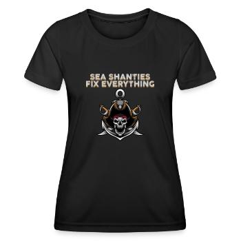 Matrose Meme Piratenschiff Ozean Segeln - Frauen Funktions-T-Shirt - Schwarz - Vorne - AI Model Female 172 light (172cm)