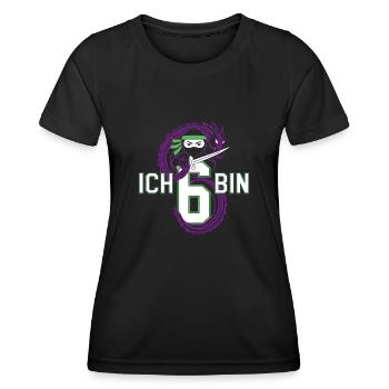 Ich Bin 6 Ninja Geburtstagsshirt - Frauen Funktions-T-Shirt - Schwarz - Vorne - AI Model Female 172 light (172cm)
