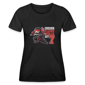 This Little Ninja Is 7 Birthday Shirt - Women's Functional T-Shirt - black - Front - AI Model Female 172 light (172cm)