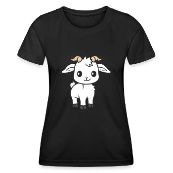 Bouc - T-shirt sport Femme - noir - Devant - AI Model Female 172 light (172cm)