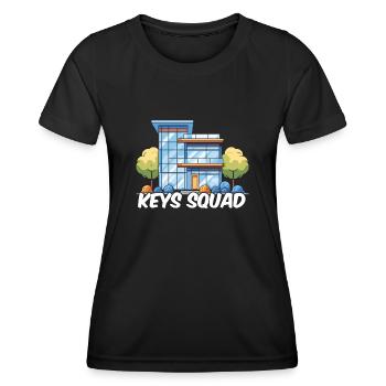 Escouade d’agents immobiliers - T-shirt sport Femme - noir - Devant - AI Model Female 172 light (172cm)