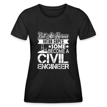 Civil Engineer Civil Engineer Hero - Women's Functional T-Shirt - black - Front - AI Model Female 172 light (172cm)