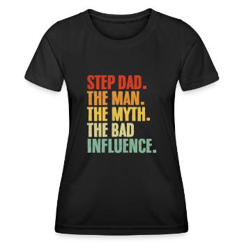 Step Dad The Man The Myth Retro Stepdad Other - Women's Functional T-Shirt - black - Front - AI Model Female 172 light (172cm)