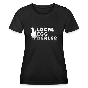 Lokaler Eierhändler Hühnerbesitzer Züchter - Frauen Funktions-T-Shirt - Schwarz - Vorne - AI Model Female 172 light (172cm)