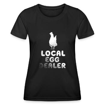 Lokaler Eierhändler Hühnerbesitzer Züchter - Frauen Funktions-T-Shirt - Schwarz - Vorne - AI Model Female 172 light (172cm)