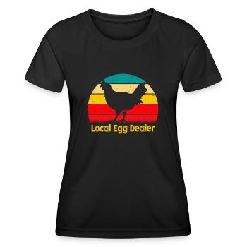 Lokaler Eierhändler Hühnerbesitzer Züchter - Frauen Funktions-T-Shirt - Schwarz - Vorne - AI Model Female 172 light (172cm)