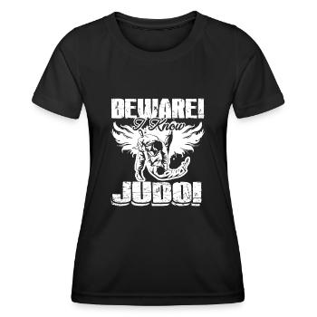 Beware I Know Judo - Women's Functional T-Shirt - black - Front - AI Model Female 172 light (172cm)