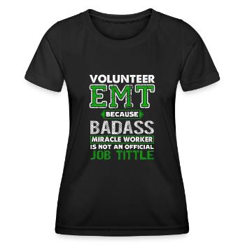 Volunteer EMT Job Title - Women's Functional T-Shirt - black - Front - AI Model Female 172 light (172cm)