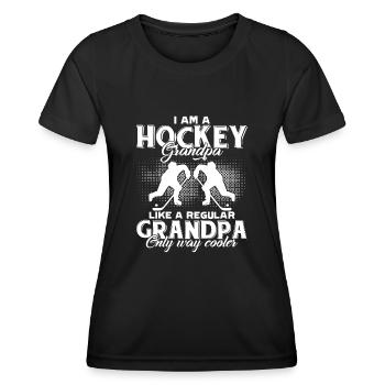 Hockey Grandpa Is Cooler - Women's Functional T-Shirt - black - Front - AI Model Female 172 light (172cm)