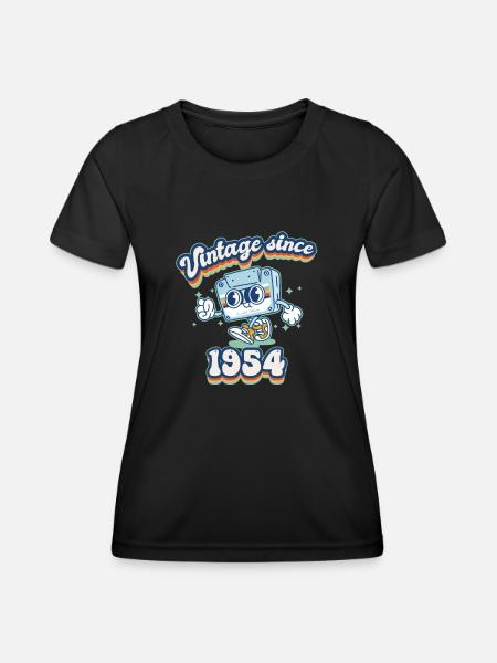 Jahrgang seit 1954 Klassisch 71. Geburtstag Retro - Frauen Funktions-T-Shirt - Schwarz