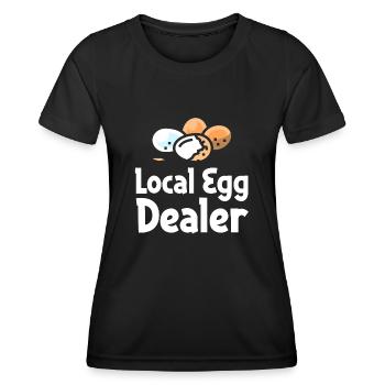 Lokaler Eierhändler Hühnerbesitzer Züchter - Frauen Funktions-T-Shirt - Schwarz - Vorne - AI Model Female 172 light (172cm)