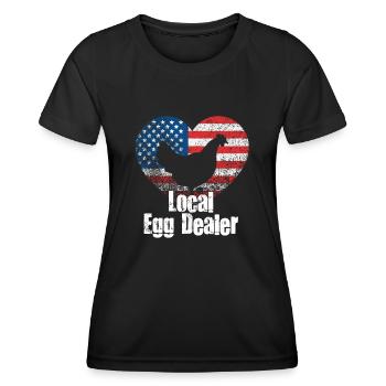 Lokaler Eierhändler Hühnerbesitzer Züchter - Frauen Funktions-T-Shirt - Schwarz - Vorne - AI Model Female 172 light (172cm)