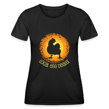 Lokaler Eierhändler Hühnerbesitzer Züchter - Frauen Funktions-T-Shirt - Schwarz - Vorne - AI Model Female 172 light (172cm)