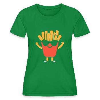 french fries - Women's Functional T-Shirt - kelly green - Front - AI Model Female 172 dark (172cm)