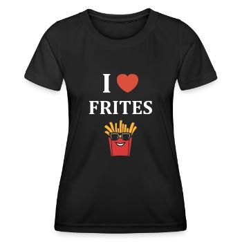 french fries - Women's Functional T-Shirt - black - Front - AI Model Female 172 light (172cm)
