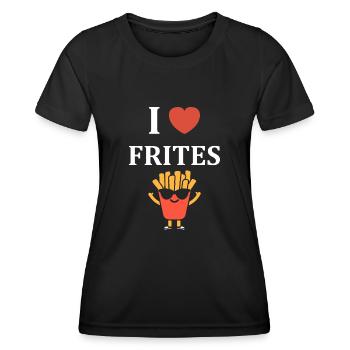 french fries - Women's Functional T-Shirt - black - Front - AI Model Female 172 light (172cm)