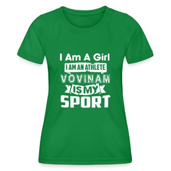 Vovinam is My Sport - Women's Functional T-Shirt - kelly green - Front - AI Model Female 172 dark (172cm)