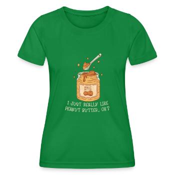 J’aime juste le beurre de cacahuète, d’accord ? Humoristique - T-shirt sport Femme - vert - Devant - AI Model Female 172 dark (172cm)