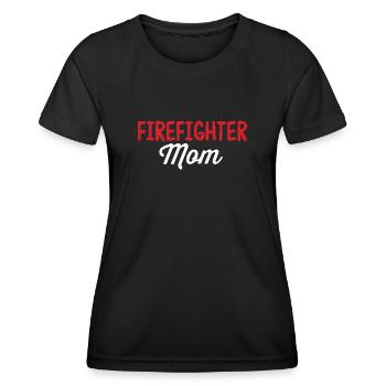 Maman pompière Ligne rouge Maman intervention d’urgence - T-shirt sport Femme - noir - Devant - AI Model Female 172 light (172cm)