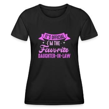 Je suis la belle-fille préférée - T-shirt sport Femme - noir - Devant - AI Model Female 172 light (172cm)