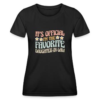 Je suis la belle-fille préférée - T-shirt sport Femme - noir - Devant - AI Model Female 172 light (172cm)