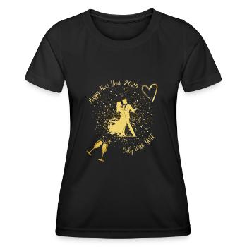 Bonne Année 2025 Seulement avec vous - T-shirt sport Femme - noir - Devant - AI Model Female 172 light (172cm)